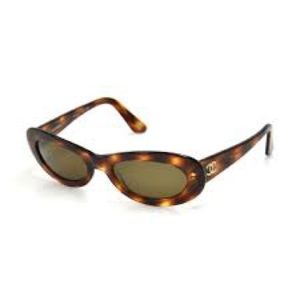 CHANEL Vintage Oval Cat Eye Sunglasses